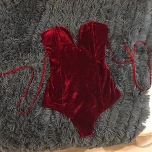 Red velvet teddy/one piece